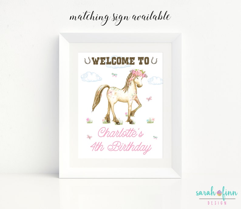 Horse Thank You Card Pony Birthday Printable Thank You Card Farm Cowgirl Digital Thank You Card Horse Party Pony Birthday image 3