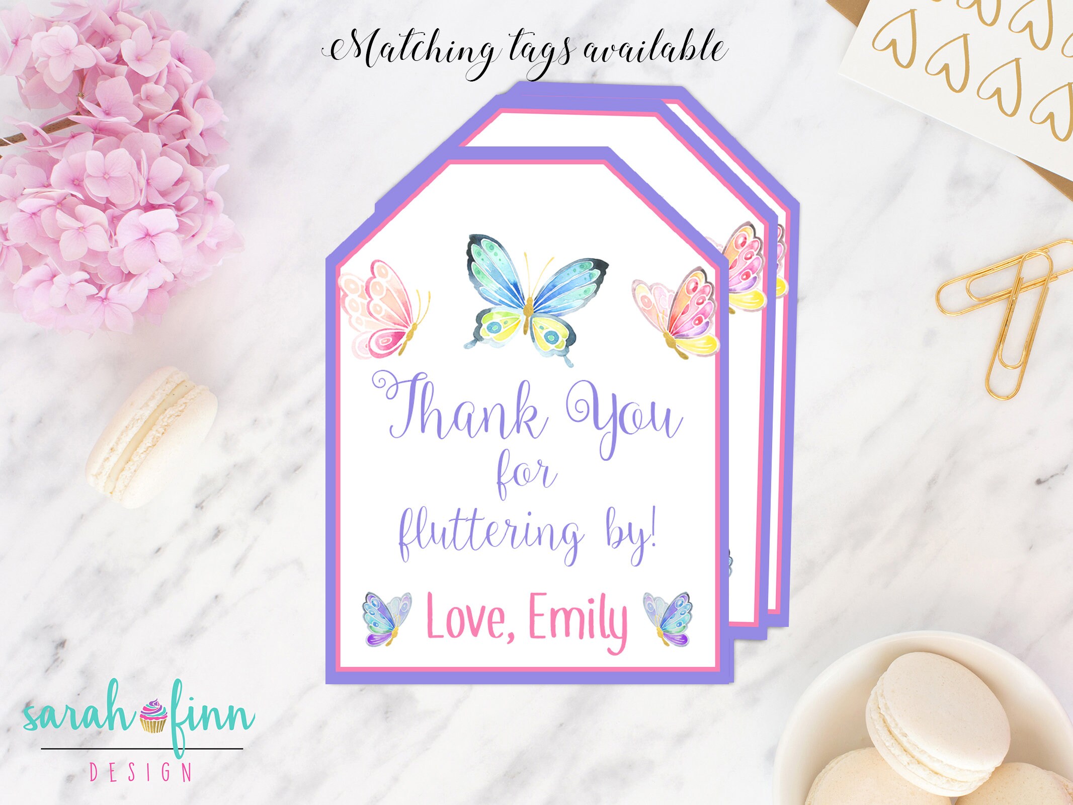 Butterfly Printable Birthday Cupcake Toppers Party Decoration | Etsy