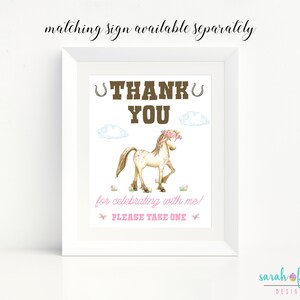 Horse Thank You Card Pony Birthday Printable Thank You Card Farm Cowgirl Digital Thank You Card Horse Party Pony Birthday image 8