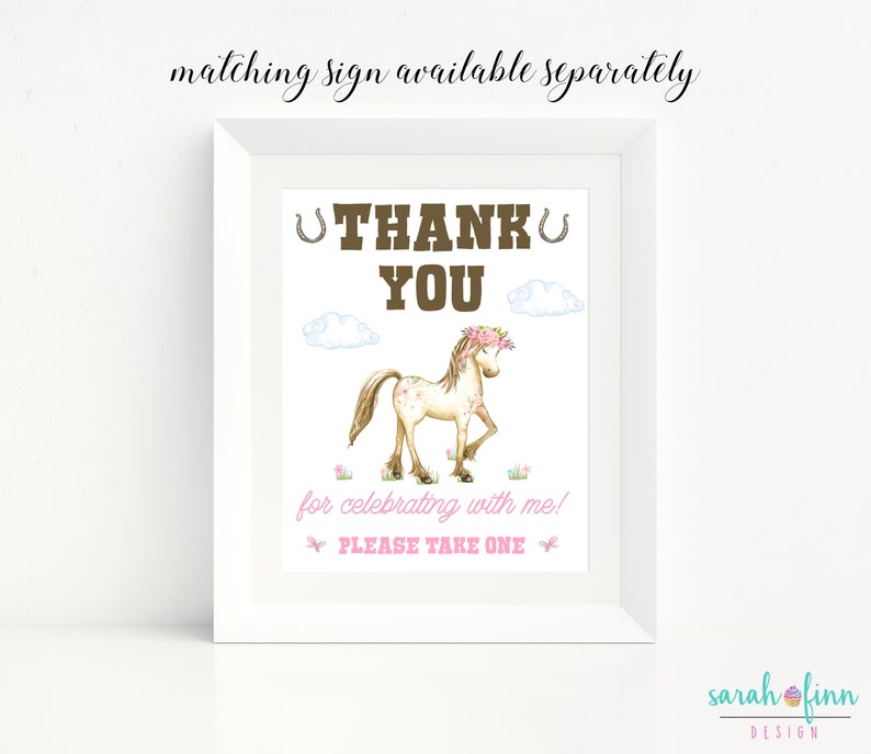 Horse Thank You Card Pony Birthday Printable Thank You Card Farm Cowgirl Digital Thank You Card Horse Party Pony Birthday image 8