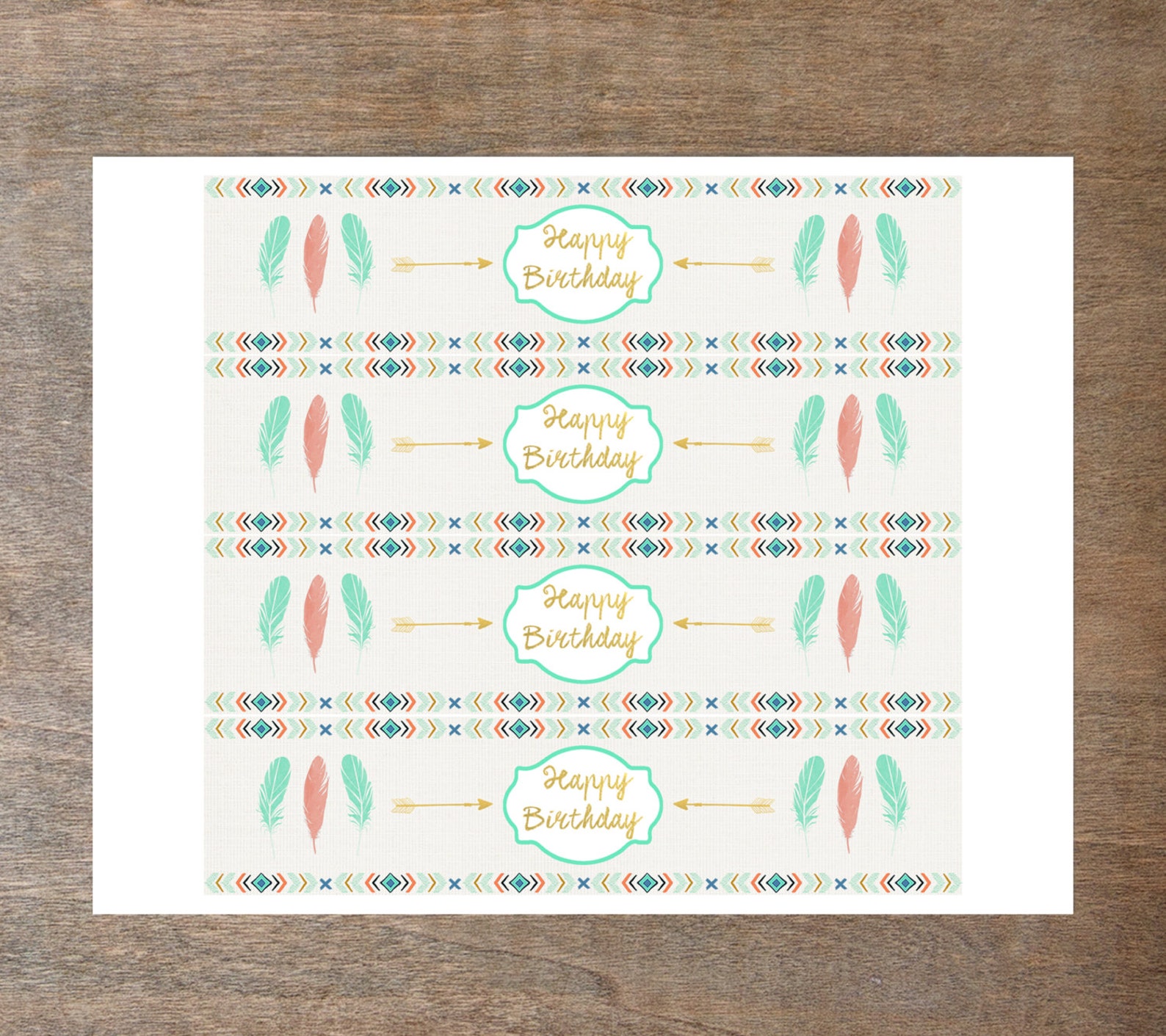Boho Birthday Water Bottle Labels Wild One Water Bottle Etsy
