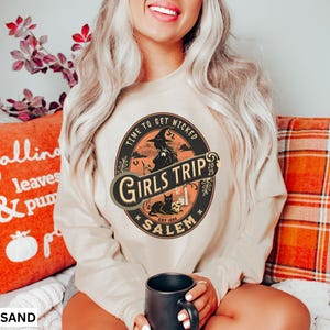 Girls Trip Sweatshirts Girls Trip 2025 Salem Sweatshirt Halloween Witches Vintage Salem Witch Shirt Salem Trip Witch Sweatshirt