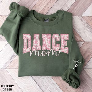 Custom Dance Mom Sweatshirt Kids Names on Sleeve Gift From Kids for Competition Crewneck Personalized Coquette Cottagecore Dance Mom Toile