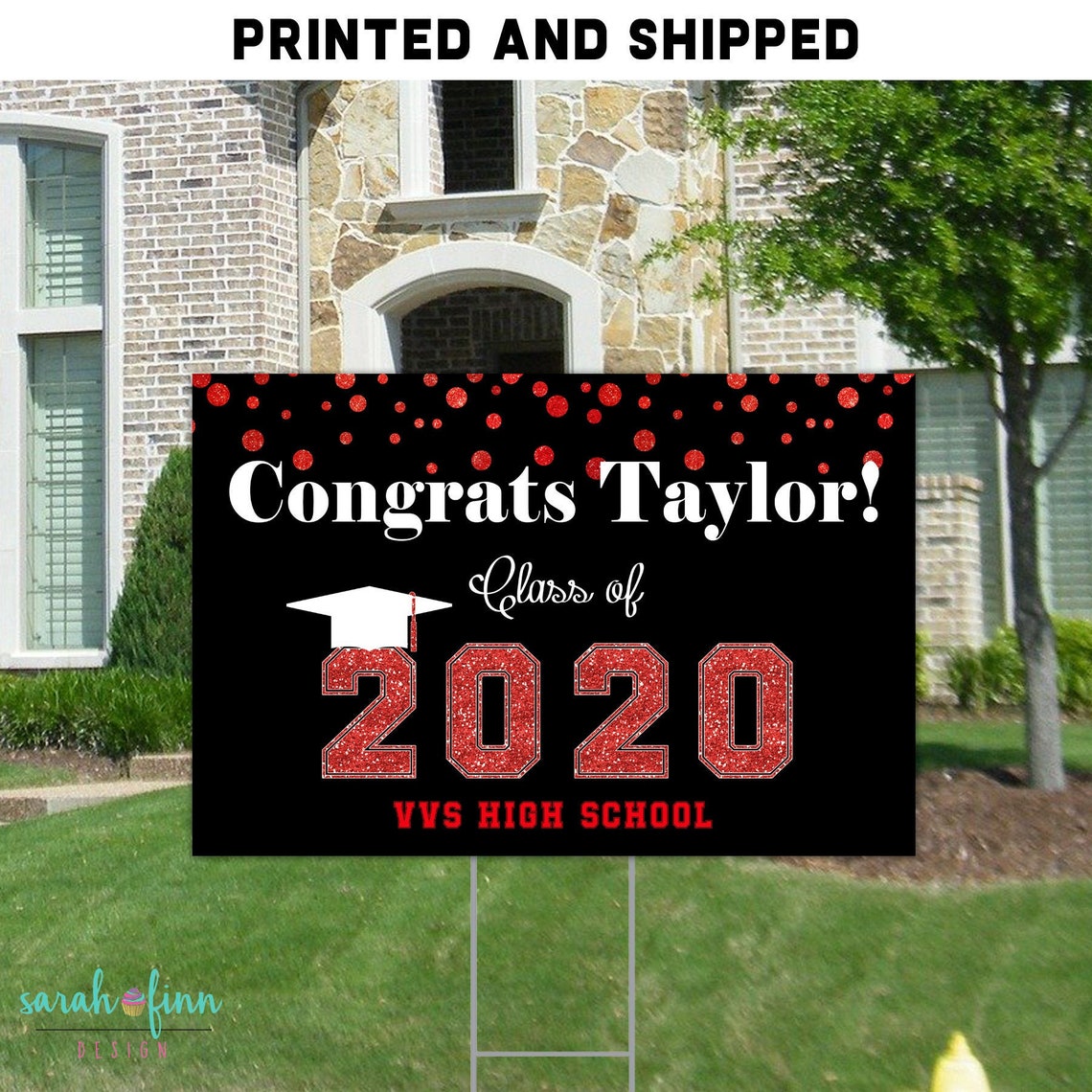 Graduation Yard Sign Class Of 2021 24x36 Size Custom Colors Etsy