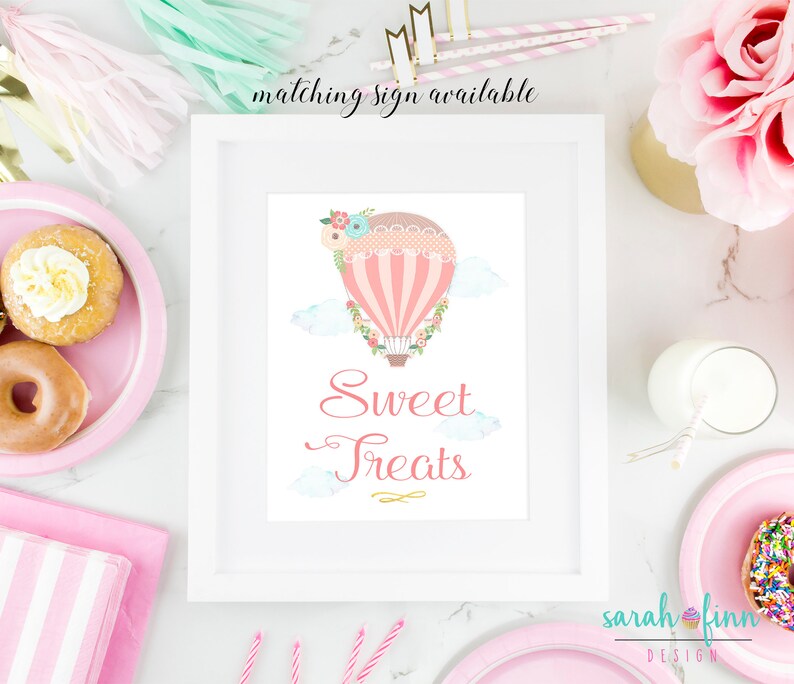 Hot Air Balloon Cupcake Toppers First Birthday Printable - Etsy