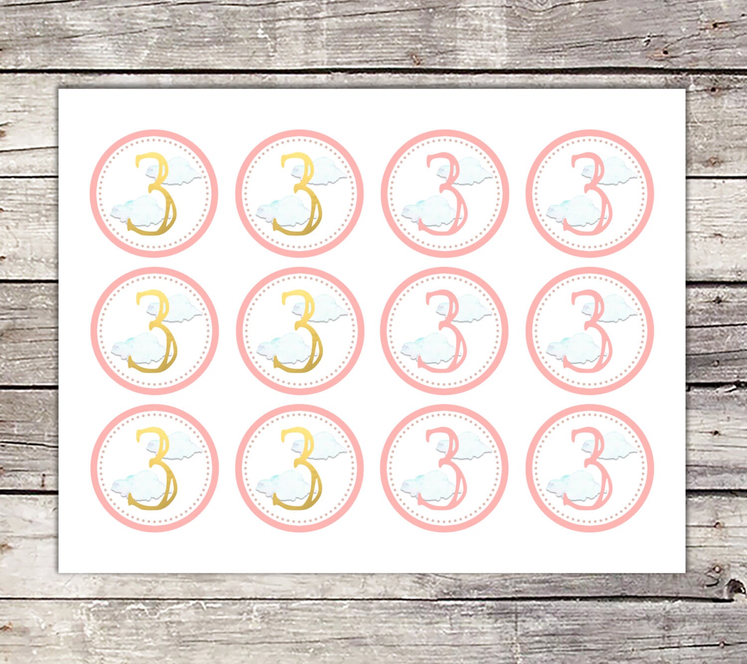 Hot Air Balloon Cupcake Toppers First Birthday Printable - Etsy