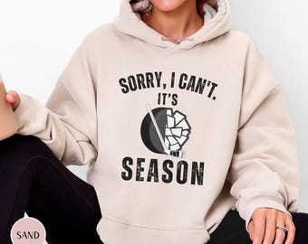 Sorry I Can't It's Hockey and Cheer Season Hoodie Cheer Mom Ice Hockey Mama Hooded Sweatshirt Sports Mom Gift Cheerleader Mom of Both