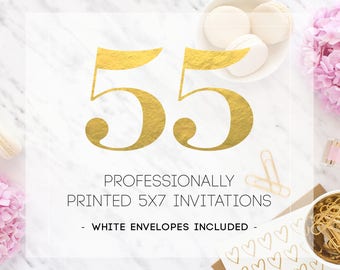 55 PRINTED INVITATIONS including envelopes