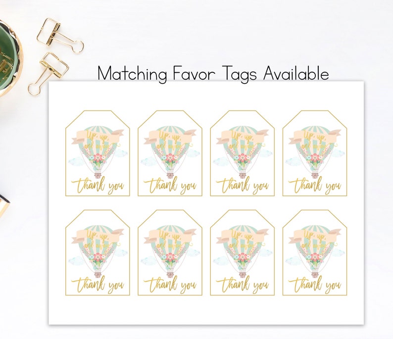 Baby Shower Bingo Game Hot Air Balloon Baby Shower Games Up up and Away Printable Gender Neutral Baby Shower Instant Download image 4