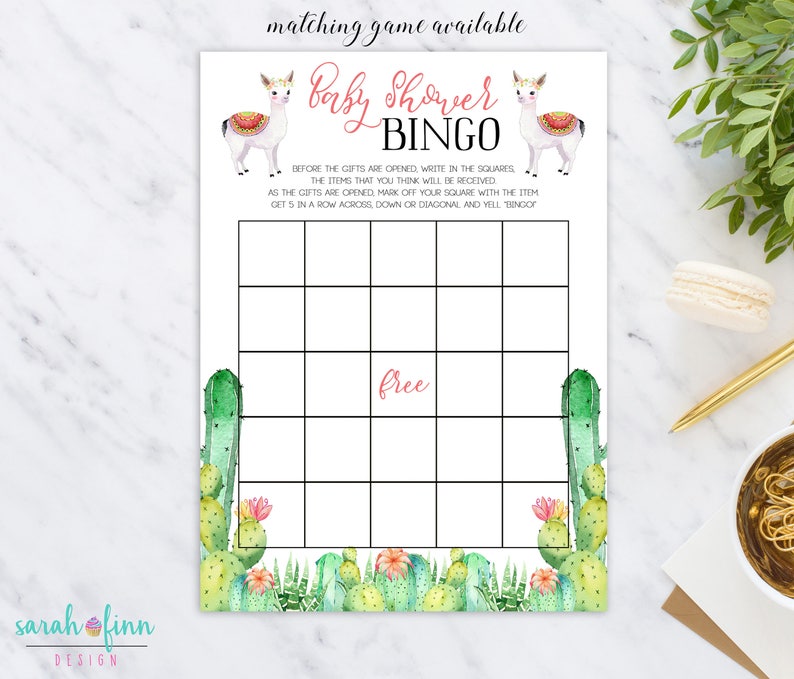 Llama Baby Shower Game, Emoji Baby Shower Game, Printable, Cactus Girl Baby Shower, Instant Download, Fiesta Baby Shower, Alpaca, llama image 4