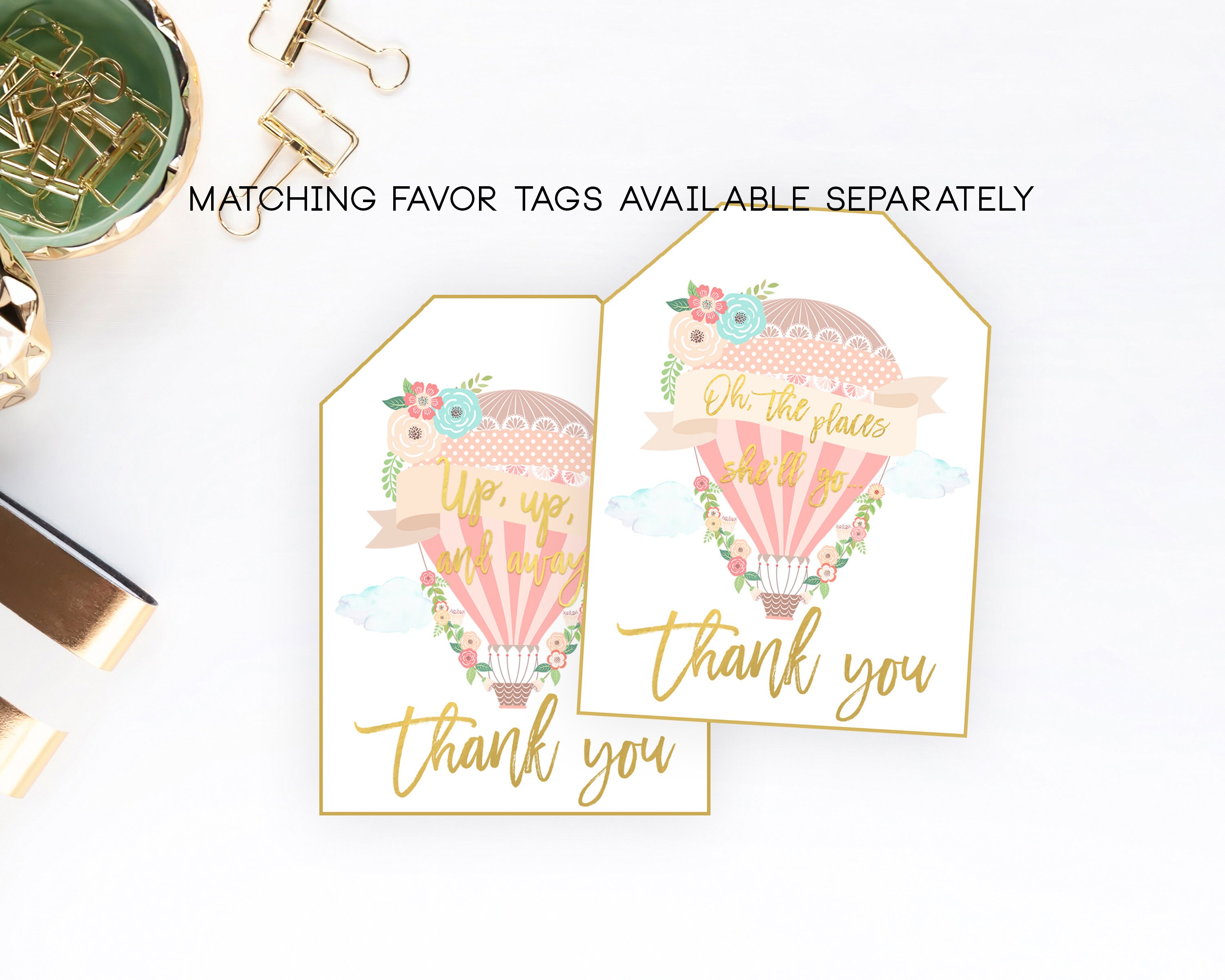 Hot Air Balloon Cupcake Toppers First Birthday Printable - Etsy