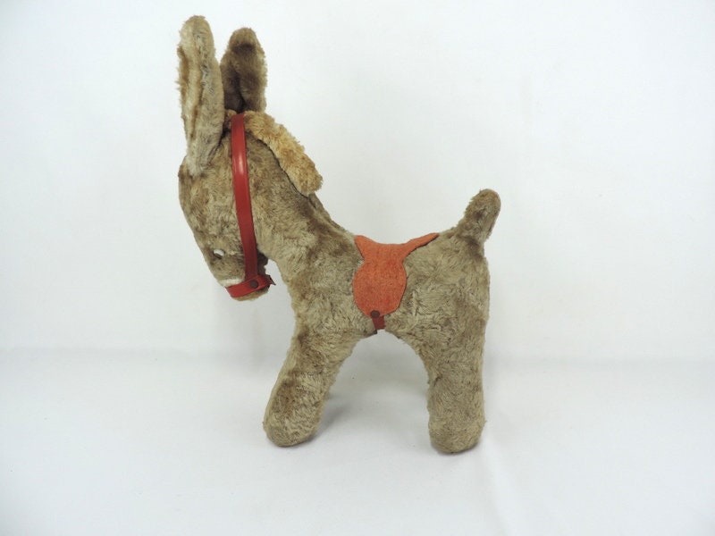 フランスアンティーク 高さ14インチのぬいぐるみロバのおもちゃ - Etsy