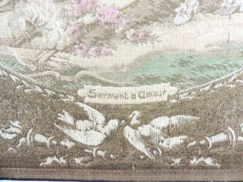 Tapisserie Murale Ancienne Française, Décor Romantique Floral, 100% Coton, 121x95cm, Vintage