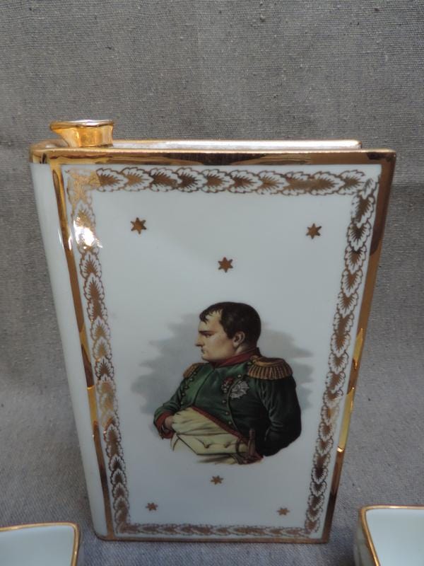 French Vintage Limoges Porcelain Napoleon Cognac Decanter With