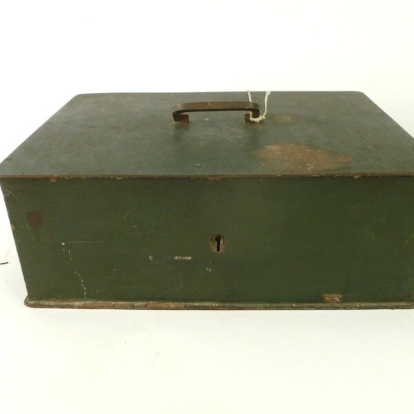 French Vintage Strong Box / Vintage Safe Box / Vintage Steel Cash Box