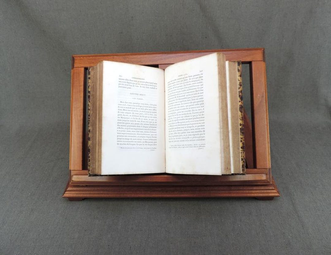 French Vintage Solid Wood Large Foldable Tabletop Lectern, Book Display ...