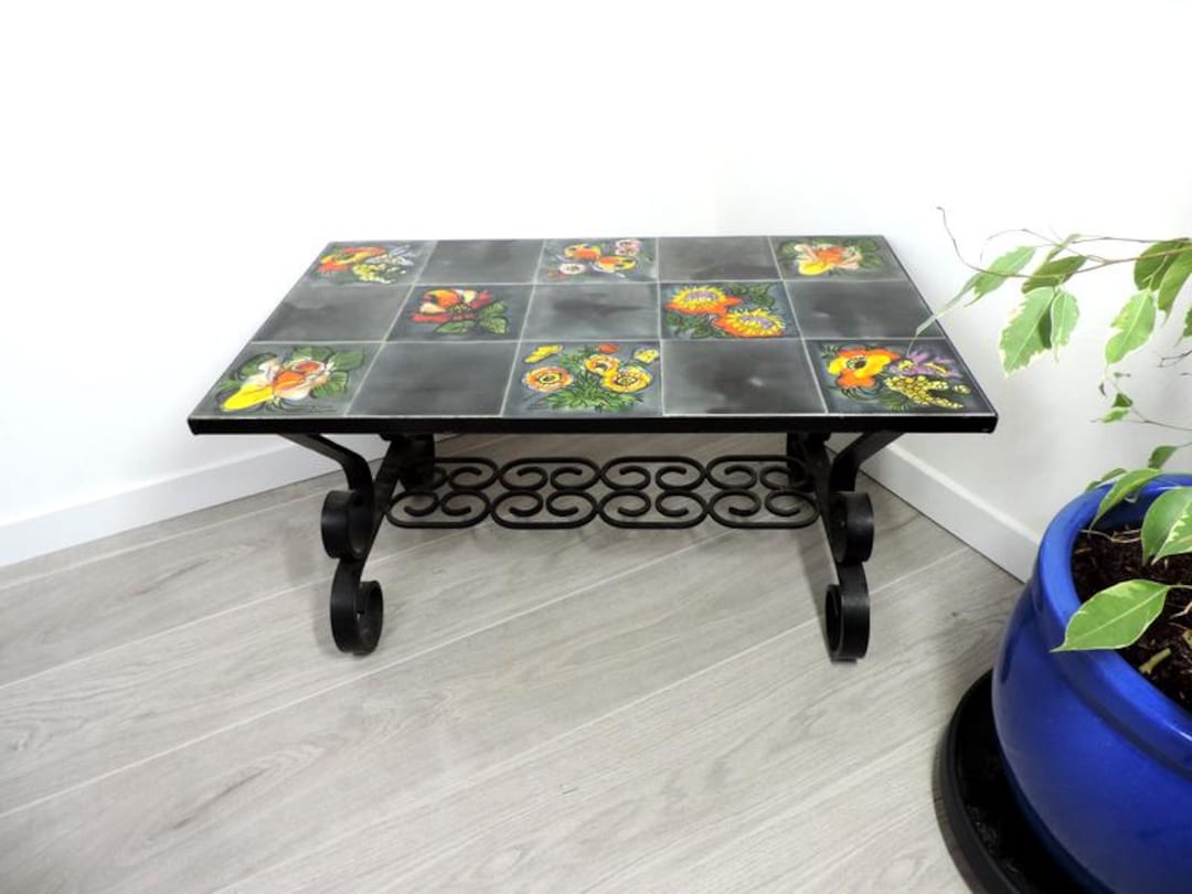 Vintage R. Leduc Vallauris Coffee Table: French Mid Century