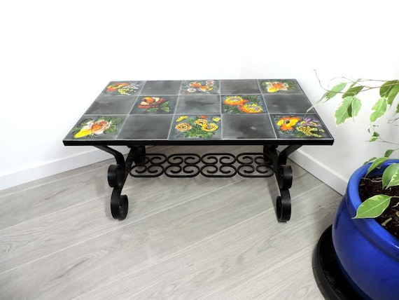 Vintage R. Leduc Vallauris Coffee Table: French Mid Century