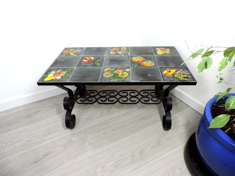 Vintage R. Leduc Vallauris Coffee Table: French Mid Century