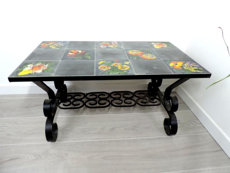 Vintage R. Leduc Vallauris Coffee Table: French Mid Century