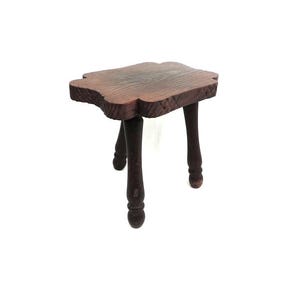 フランス製ヴィンテージ無垢材三脚ミルキングスツール 素朴なブルータ