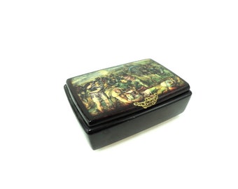 Vintage Lacquered Musical Jewelry Box, Swiss MAPSA Music Box