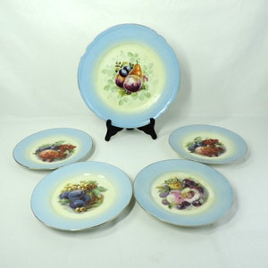 Antike Limoges Kuchen Platte mit Passenden Kuchentellern x 4