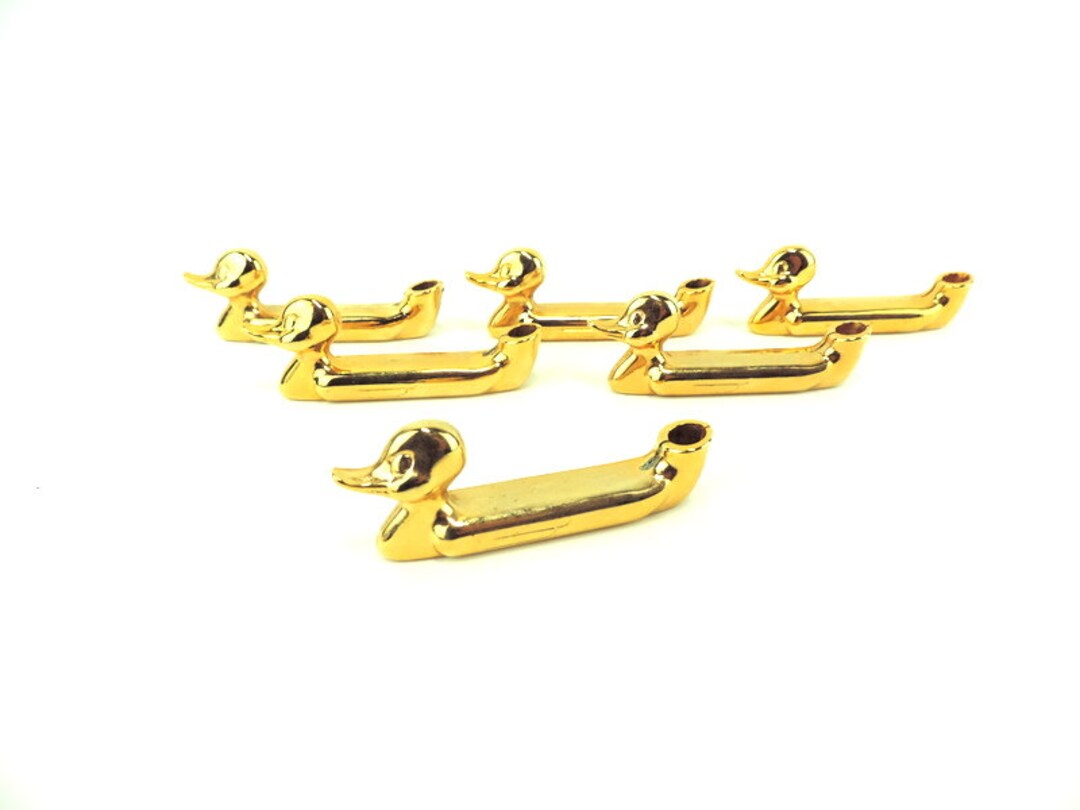 Coffret 6 Porte-couteaux Canard En Céramique Céladon - Vert, Très Bel état