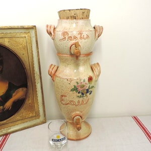 French Provencal 18&quot; Tall Ceramic Water and Pastis Fountain, South of France Living