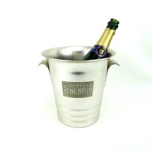 Rare French Vintage Champagne Bucket - Rene Brun Inoxal Paris