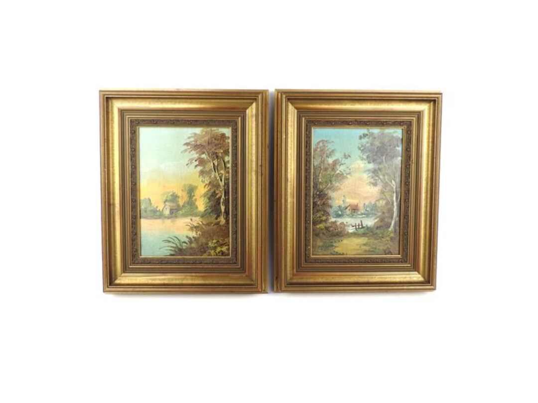 Vintage Original Oil on Canvas Landscape Paintings Signed Fay - Etsy
