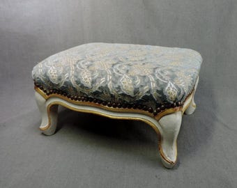 Franse antieke voetsteun in Louis XV-stijl, voetenbank, rustbank