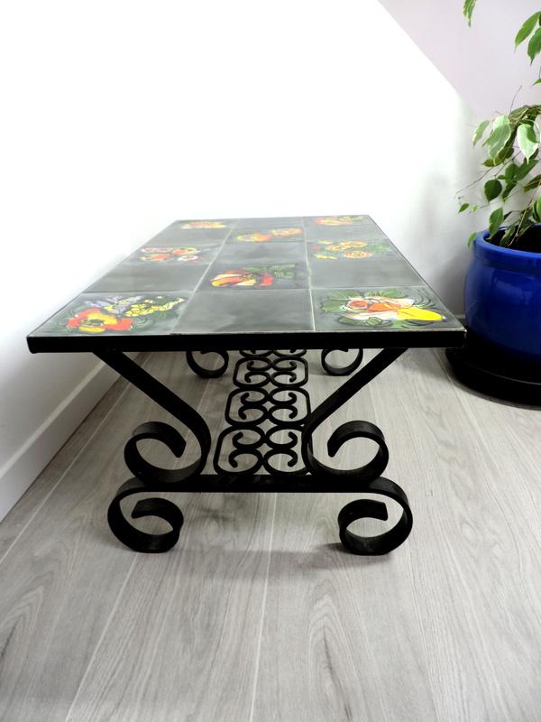 Vintage R. Leduc Vallauris Coffee Table: French Mid Century