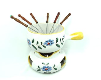 Lot1 De 6 Assiettes À Fondue Vintage Signées Faïence De ST AMAND France D 245 Imgx1200 8989