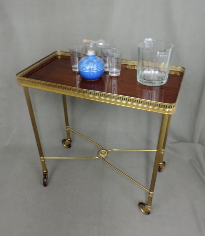 Table d'appoint - Chariot de service vintage desserte plateau table