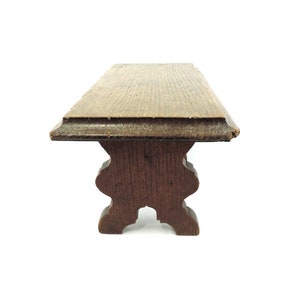 French Vintage Solid Oak 7 Tall Footstool Mini Bench Foot Rest image 8