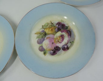 フランスアンティーク リモージュ ケーキ皿とマッチするデザート皿 x 4