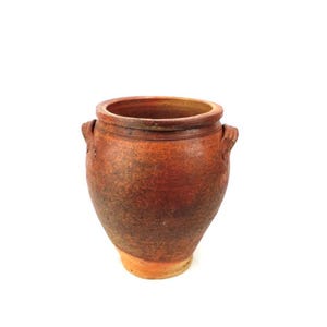 French Vintage 10&quot;1/2 Tall Handmade Sandstone Pottery Jar Vase