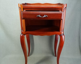 French Vintage Nightstand, Bedside Table Louis XV Style