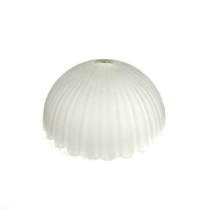 French Vintage Ribbed Frosted Ceiling Glass Light Shade in Art Deco Style
