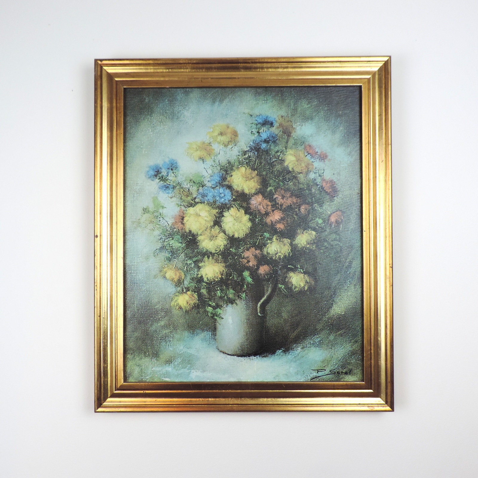 Pierre Sorel 花のアレンジメント 絵画 French Vintage Oil on Canvas Painting by Pierre Sorel, Still Life