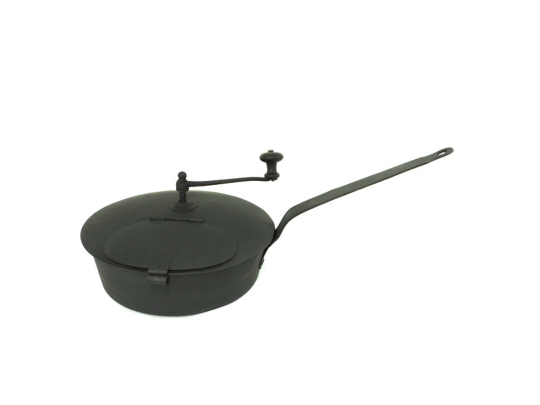 French Antique Large Coffee Roasting Pan, Stove Top Coffee Bean Roaster