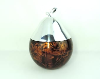 French Vintage 1970s Luxium Pear Shaped Ice Bucket with Lacquered Finish