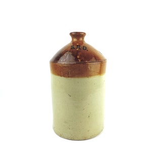 Antique English WW1 SRD Rum Jar, Doulton Lambeth Sandstone 1 Gallon Jug
