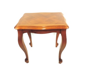 French Vintage Solid Wood End Table Louis XVI Style Side Table