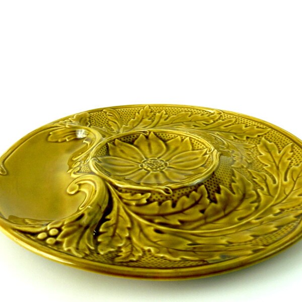 French Vintage Ceramic Artichoke Plate / Vintage Gien Ceramic plate