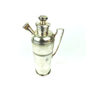 Vintage Art Deco Silver Plated and Insulated Cocktail Shaker, Dunhill Art Deco Martini Shaker