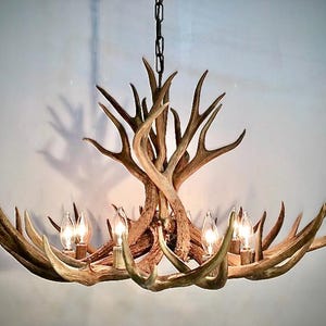 Real Deer Antler Chandelier – Rustic Cabin Lighting – Handmade Light Fixture – Lodge Decor Ceiling Light the "Whitefish"