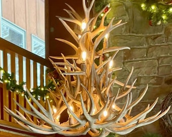 Montana Deer Antler Chandelier, Real Antlers, Finest Quality Guaranteed! Handmade by Thunder Ridge Antler Art
