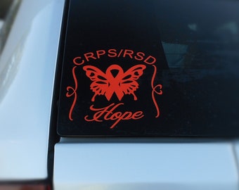 CRPS RSD Hope Awareness Ribbon Vinyl Decal Car Window Bumper Sticker
